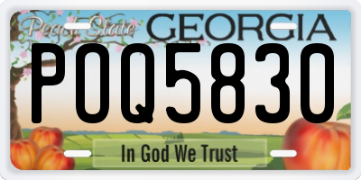 GA license plate POQ5830