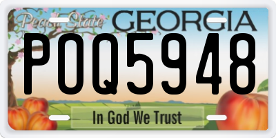 GA license plate POQ5948