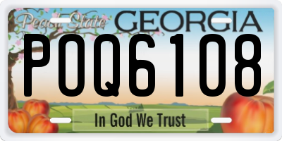 GA license plate POQ6108