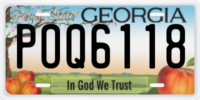 GA license plate POQ6118