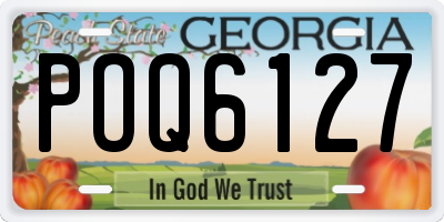 GA license plate POQ6127