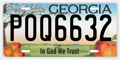 GA license plate POQ6632