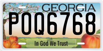 GA license plate POQ6768