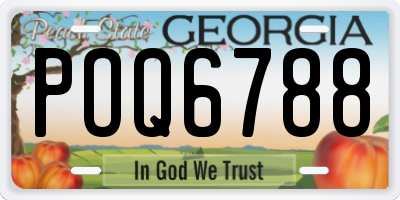 GA license plate POQ6788