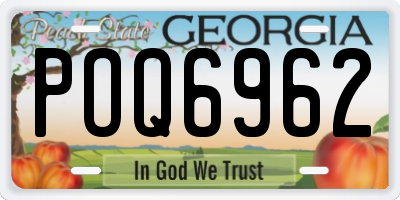 GA license plate POQ6962