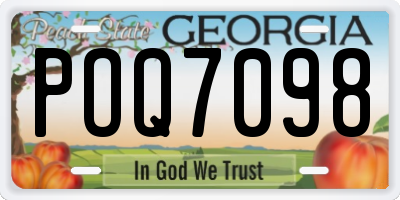 GA license plate POQ7098