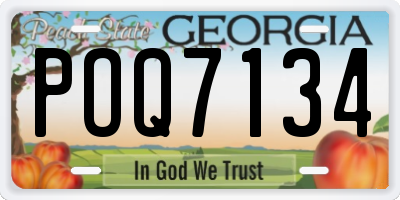 GA license plate POQ7134