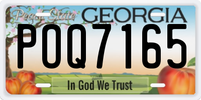 GA license plate POQ7165