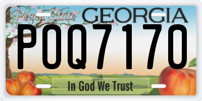 GA license plate POQ7170