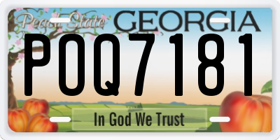 GA license plate POQ7181
