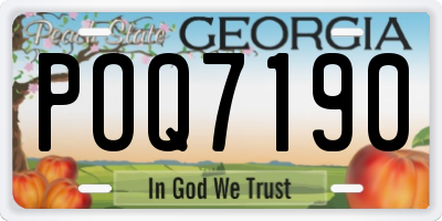 GA license plate POQ7190