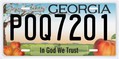 GA license plate POQ7201
