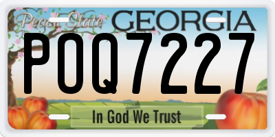 GA license plate POQ7227