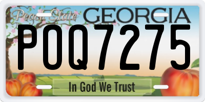 GA license plate POQ7275