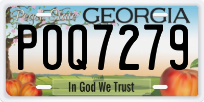 GA license plate POQ7279