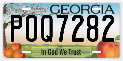 GA license plate POQ7282