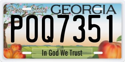 GA license plate POQ7351