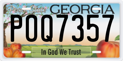 GA license plate POQ7357