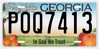GA license plate POQ7413