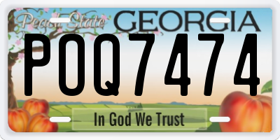 GA license plate POQ7474