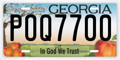 GA license plate POQ7700
