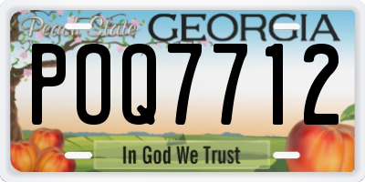GA license plate POQ7712
