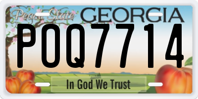 GA license plate POQ7714