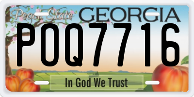 GA license plate POQ7716