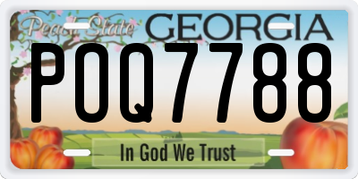 GA license plate POQ7788