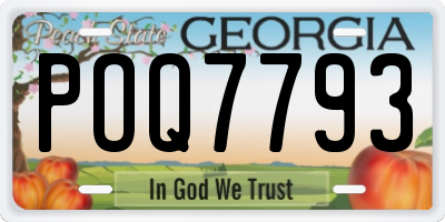 GA license plate POQ7793