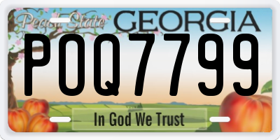 GA license plate POQ7799
