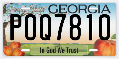 GA license plate POQ7810