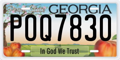 GA license plate POQ7830