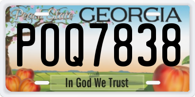 GA license plate POQ7838
