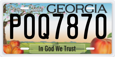 GA license plate POQ7870
