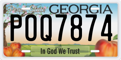 GA license plate POQ7874
