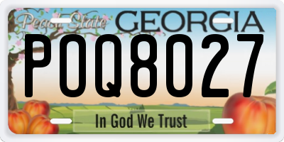 GA license plate POQ8027