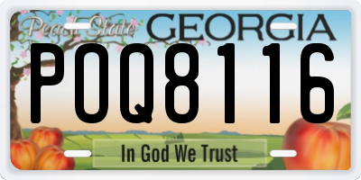 GA license plate POQ8116