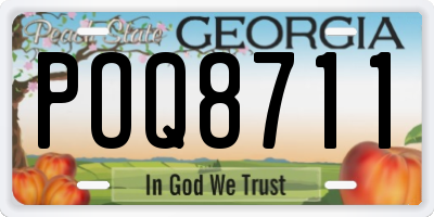 GA license plate POQ8711