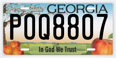 GA license plate POQ8807