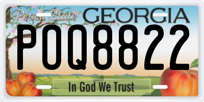 GA license plate POQ8822