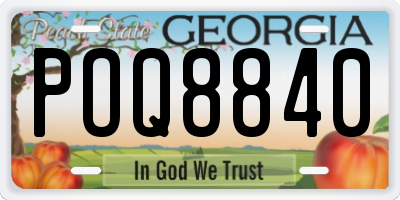 GA license plate POQ8840
