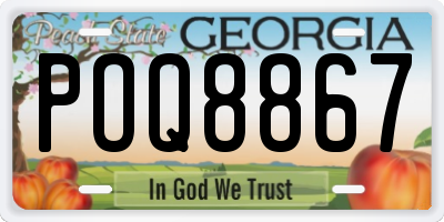 GA license plate POQ8867