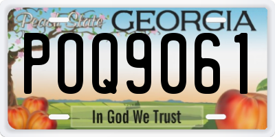 GA license plate POQ9061
