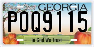 GA license plate POQ9115
