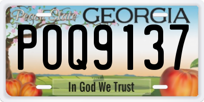 GA license plate POQ9137