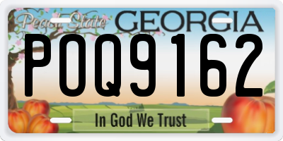 GA license plate POQ9162