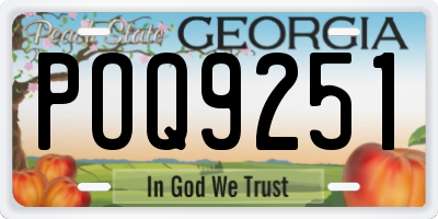 GA license plate POQ9251