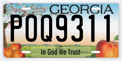 GA license plate POQ9311