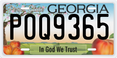 GA license plate POQ9365